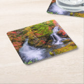 滝 |水栓ウォーターフォールズ日光日本秋 スクエアペーパーコースター (アングル)