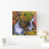 滝 |水栓ウォーターフォールズ日光日本秋 スクエア壁時計 (ホーム)