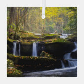 滝 |素晴らしスモークマウンテン国立公園 ガラスオーナメント (裏面)