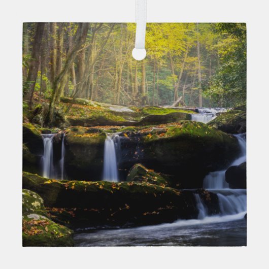 滝 |素晴らしスモークマウンテン国立公園 ガラスオーナメント (裏面)