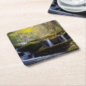 滝 |素晴らしスモークマウンテン国立公園 スクエアペーパーコースター (アングル)