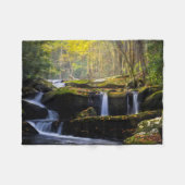 滝 |素晴らしスモークマウンテン国立公園 フリースブランケット (正面(横))