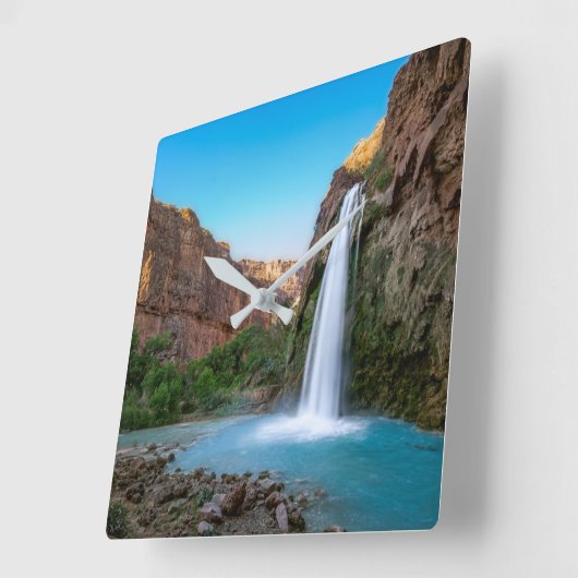 滝 | Havasu滝at Sunset スクエア壁時計 (傾斜)