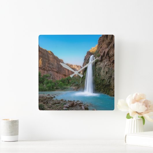 滝 | Havasu滝at Sunset スクエア壁時計 (ホーム)