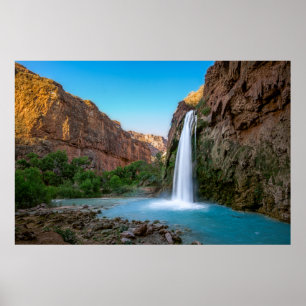 滝 Havasu滝at Sunset ポスター
