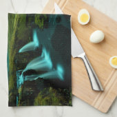 滝 | Kirkjufellfoss Waterfall，アイスランド キッチンタオル (四つ折り)