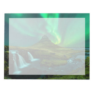 滝 Kirkjufellfoss Waterfall,アイスランド ノートパッド