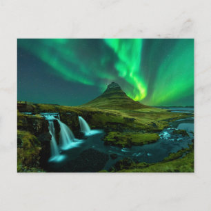 滝 Kirkjufellfoss Waterfall,アイスランド ポストカード