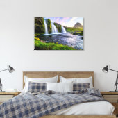 滝 | Kirkjufellsfoss,アイスランド キャンバスプリント (インサイチュ (寝室))