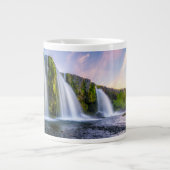 滝 | Kirkjufellsfoss,アイスランド ジャンボコーヒーマグカップ (正面)