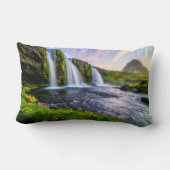 滝 | Kirkjufellsfoss，アイスランド ランバークッション (裏面)