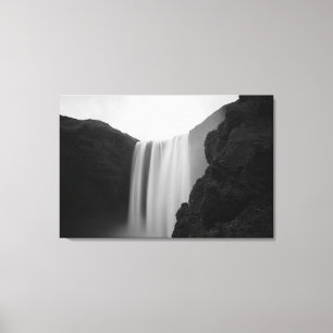 滝   Skogafoss Waterfall，アイスランド キャンバスプリント