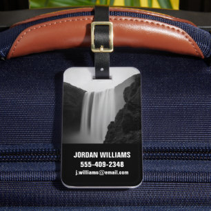 滝 Skogafoss Waterfall,アイスランド ラゲッジタグ