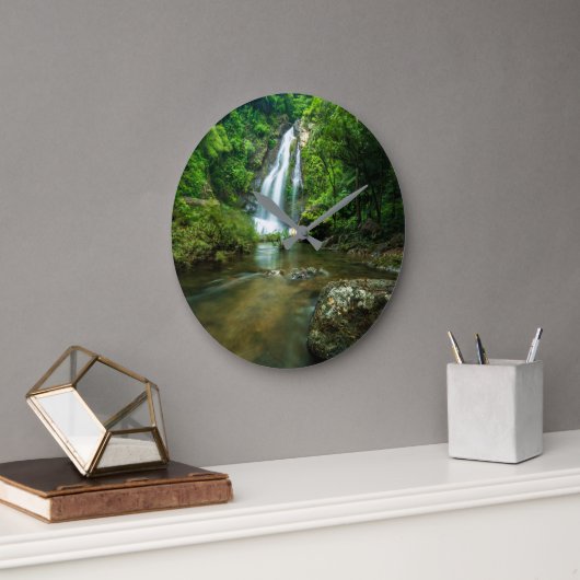 滝 | Tamnung Waterfall, Phuket Thailand ラージ壁時計 (オフィス)