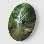 滝 | Tamnung Waterfall, Phuket Thailand ラージ壁時計 (傾斜)