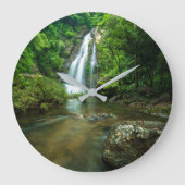 滝 | Tamnung Waterfall, Phuket Thailand ラージ壁時計 (正面)