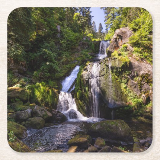 滝 | Triberger Wasserfelle，ドイツ スクエアペーパーコースター (正面)