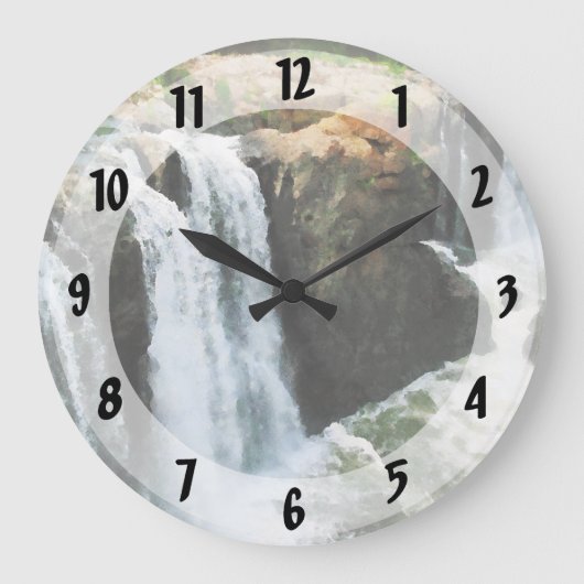 滝Paterson NJ ラージ壁時計 (正面)