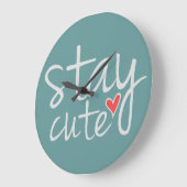 滞在かわいい壁時計、グレー ラージ壁時計 (傾斜)