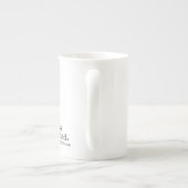 "滞在によって上げられる"青い蝶マグ ボーンチャイナマグカップ (裏面)