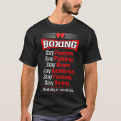 滞在の前向きで勇敢で意欲的で強いボクシングのTシャツ Tシャツ (正面)