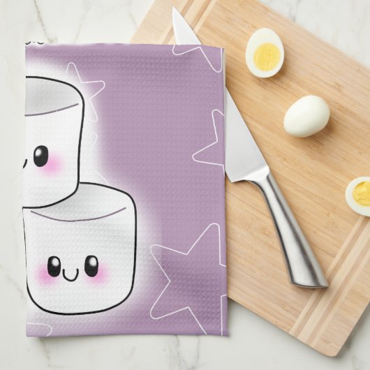 滞在の熟したマシュマロ キッチンタオル (四つ折り)