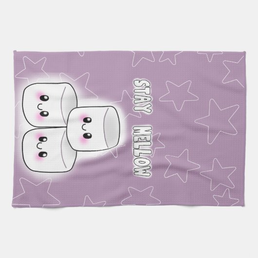 滞在の熟したマシュマロ キッチンタオル (横)