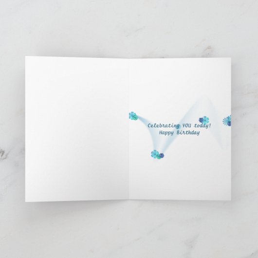 滞在の貝殻が付いているすばらしい誕生日のビーチ カード (内部)