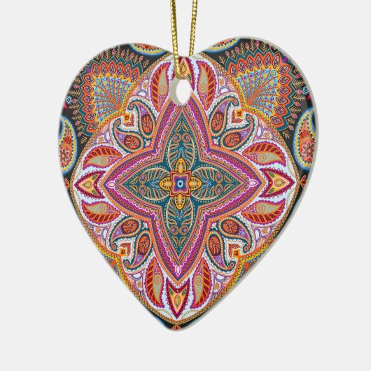 滞在の野生のジプシーの子供のboho セラミックオーナメント (左)