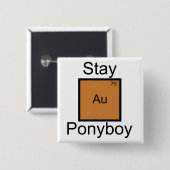 滞在の金ゴールドのPonyboyの要素のしゃれ 缶バッジ (正面&裏面)