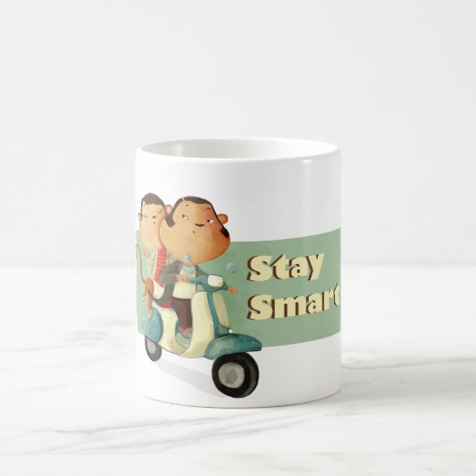 滞在の頭が切れるなスクーター猿 コーヒーマグカップ (中央)