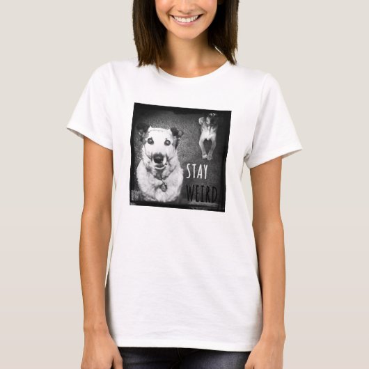 滞在の風変わりな救助犬のTシャツBubblegum Tシャツ (正面)