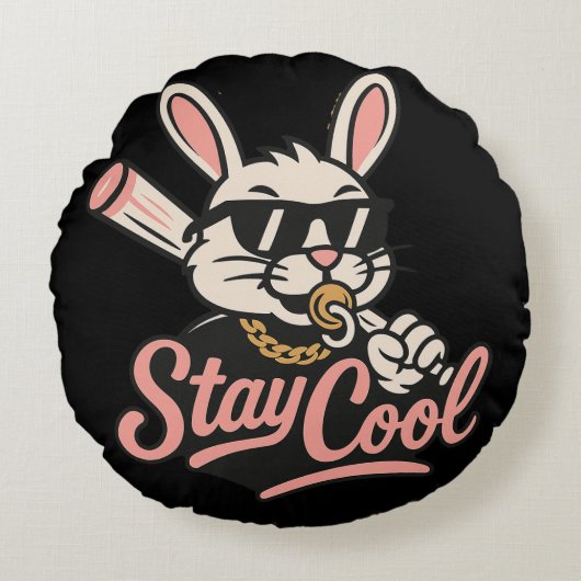 滞在カッコいい ラウンドクッション (正面)