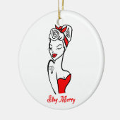 滞在メリー セラミックオーナメント (左)
