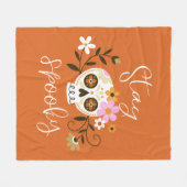 滞在不気味 フリースブランケット (正面(横))