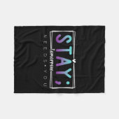 滞在 – 明日はセミコロン自殺プレヴェン フリースブランケット (正面(横))