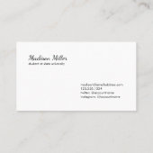 滞在Touchエレガント黒文字ミニマル 名刺 (裏面)