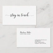 滞在Touchエレガント黒文字ミニマル 名刺 (正面/裏面)