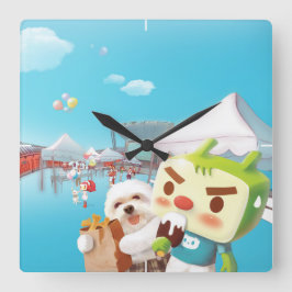 滞留 スクエア壁時計