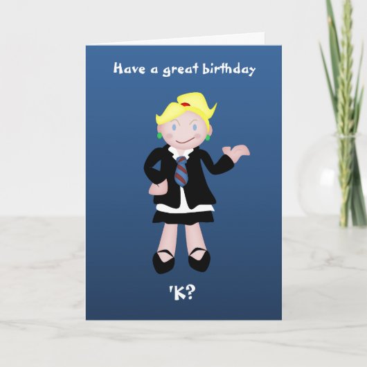 滞納の人形の学校の女の子 カード (正面)