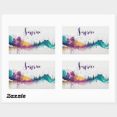 滴り落ちるカラフル景色 長方形シール (シート)