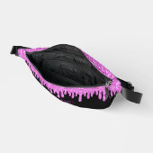 滴るキラキラのラベンダーとブラックモノグラム ファニーパック (見開き)