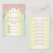 滴るピンクのグリッター石鹸の香り具 名刺 (正面/裏面)