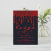 滴る赤いサテンの血の滴 ハロウィンパーティー 招待状 (スタンド正面)