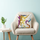 滴カラフルグランジ落する大理石インクのスプラッシュ クッション (椅子)