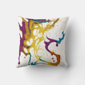 滴カラフルグランジ落する大理石インクのスプラッシュ クッション (裏面)