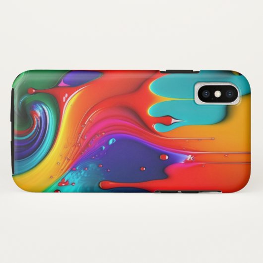 滴カラフル絵を描 Case-Mate iPhoneケース (裏面(横))