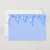 滴ガーリー落する青グリッターサンキューカード サンキューカード (裏面)