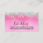滴スタイリッシュガーリー滴ピンクグリッター名刺 名刺 (正面)