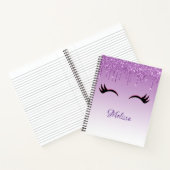 滴スタイリッシュ滴のピンクと黒の睫毛 ノートブック (内部)